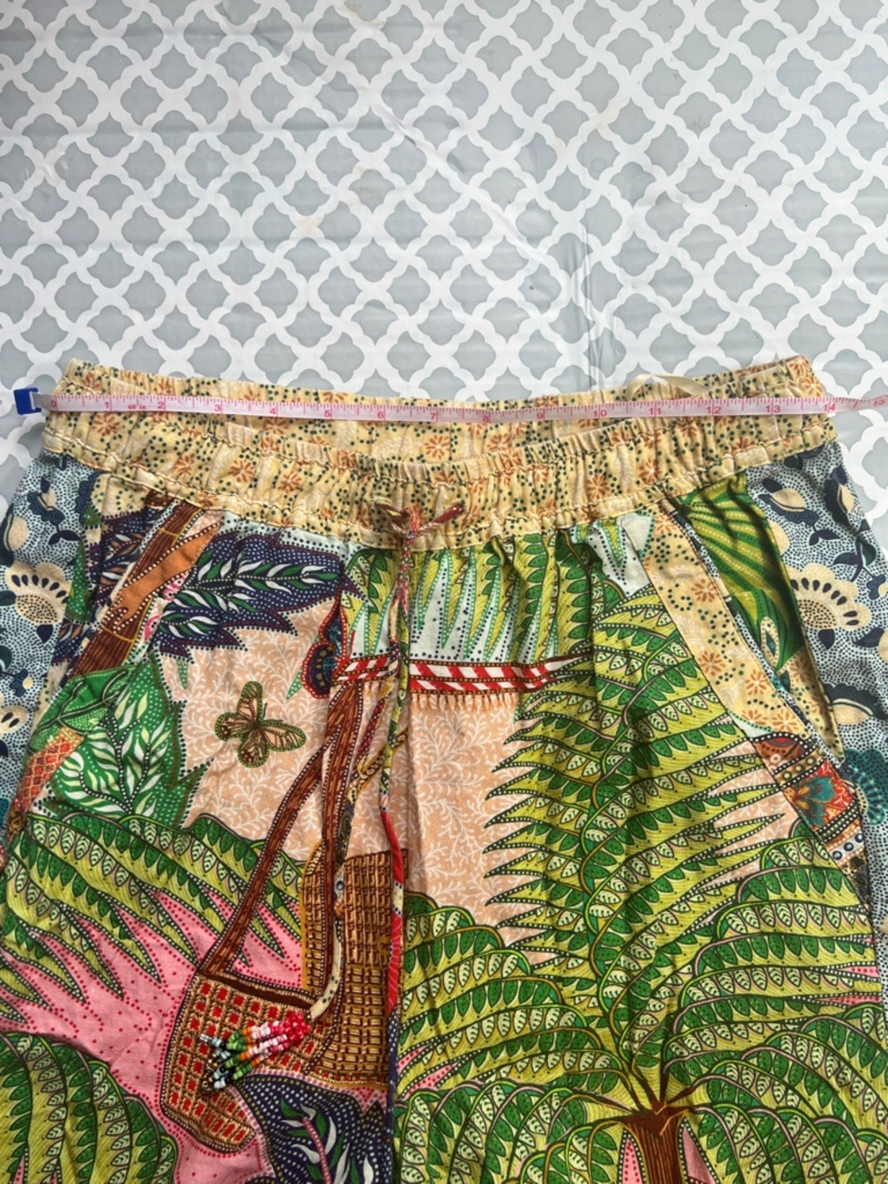FARM Rio Tropical Basket-Print Drawstring Pants in Pink, Green, Blue - Picture 9 of 12